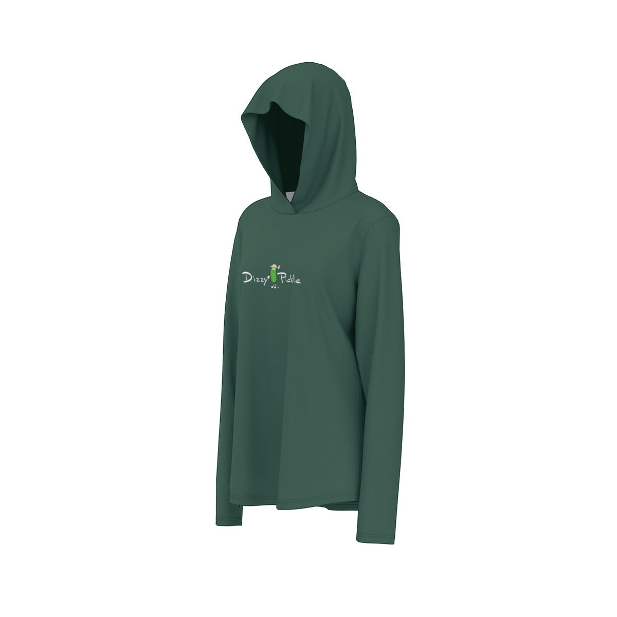 Dizzy Pickle DZY P Classic Pine Green Women's Pickleball Sunscreen Sports Hoodie with Thumb Holes