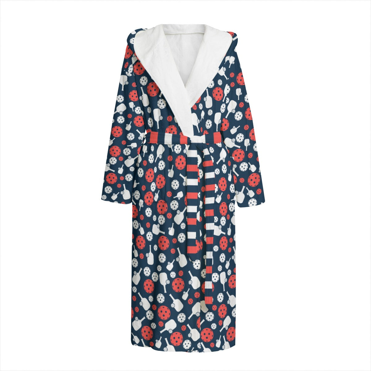 Dizzy Pickle Van Paddles and Balls Pickleball Ultra-Soft Hooded Plush Lounge Bathrobe