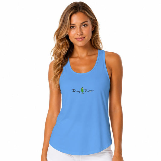 Dizzy Pickle DZY P Classic Blue Women's Sleeveless Performance Tank Top with Built-In Bra