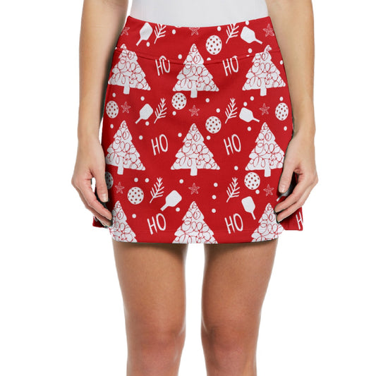 Dizzy Pickle Christmas HO HO HO Women's 17" Performance Pickleball Skort with Inner Shorts