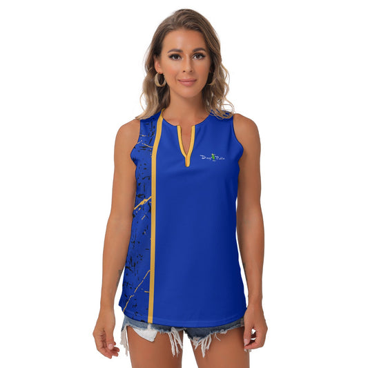 Dizzy Pickle Lynne Blue Women's Pickleball Sleeveless V-Neck Top