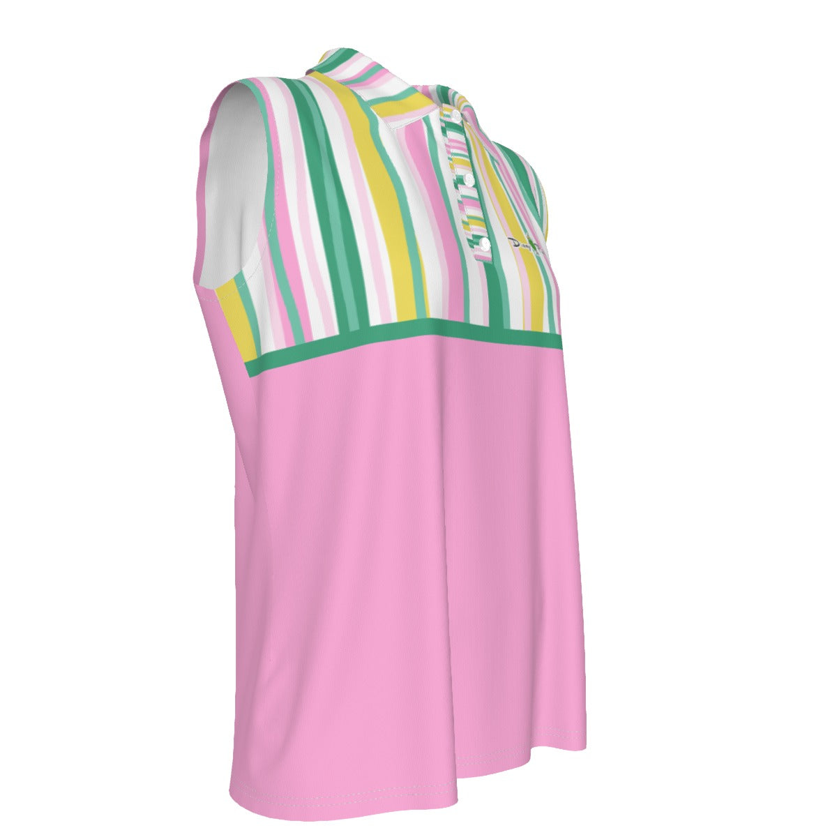 Dizzy Pickle Becky Stripes Women's Pickleball Sleeveless Polo Shirt