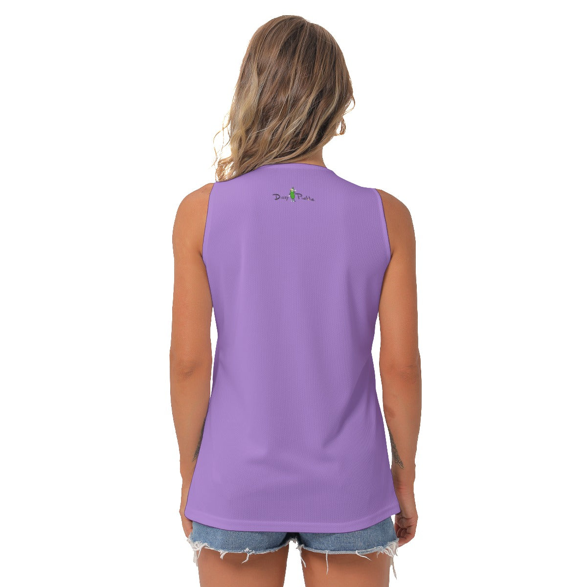 MEDIUM Emily - Inspired - Purple - Women's Pickleball Sleeveless V-Neck Top by Dizzy Pickle