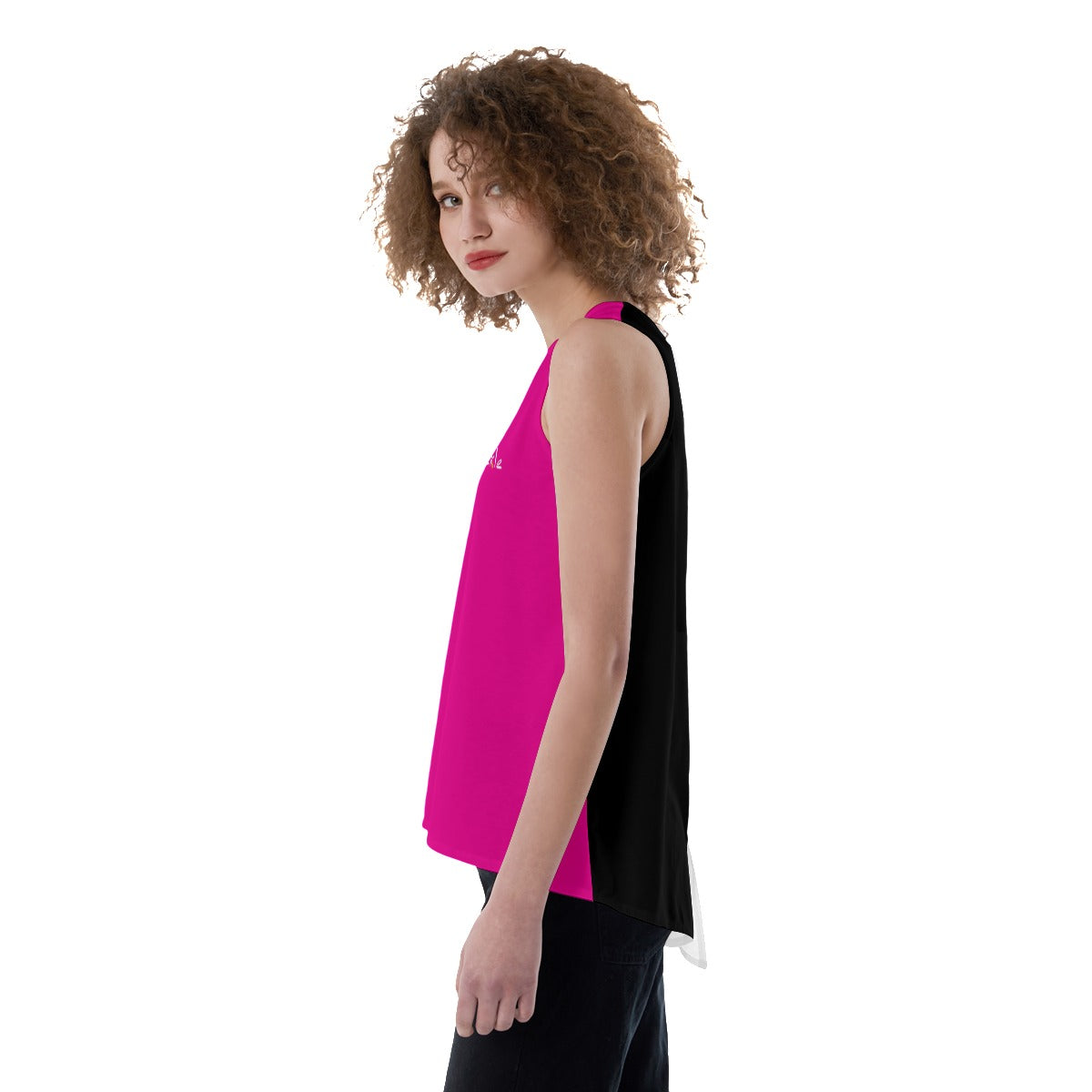 3X-LARGE DZY P Classic - Fuchsia/Black - Women's Pickleball Back Split Tank Top by Dizzy Pickle