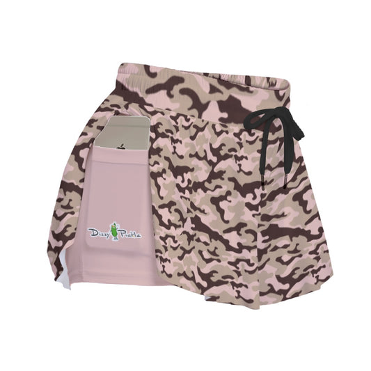 Dizzy Pickle Jan Brown_Blush Women's Pickleball Sport Culottes with Pockets