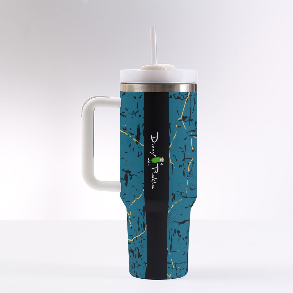 Dizzy Pickle Lynne Turquoise 40 oz. Mega Pickleball Insulated Tumbler with Handle