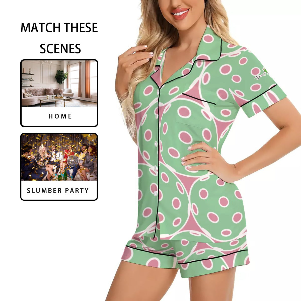 Dizzy Pickle Emma Balls Women's Pajama Set Shorts