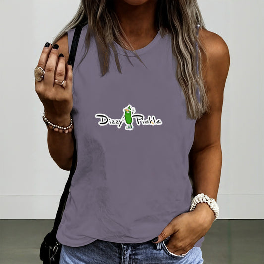 Dizzy Pickle DZY P Classic Fog Women's Pickleball Crew Neck Sleeveless Premium T-Shirt