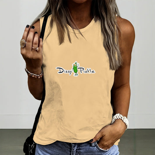 Dizzy Pickle DZY P Classic Peach Tea Women's Pickleball Crew Neck Sleeveless Premium T-Shirt