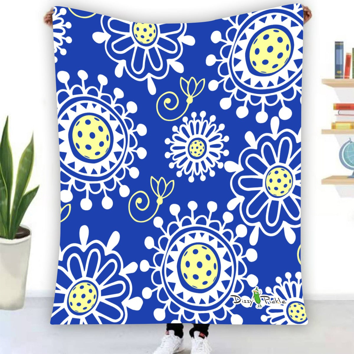 Dizzy Pickle Coming Up Daisies BY Pickleball Courtside Flannel Blanket