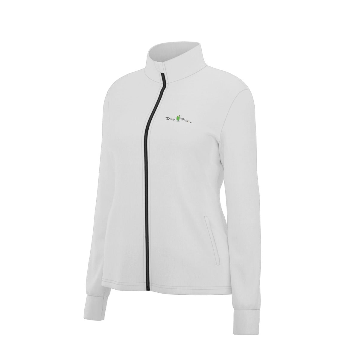 Dizzy Pickle DZY P Classic White Women's Pickleball Long Sleeve Thumbhole Jacket