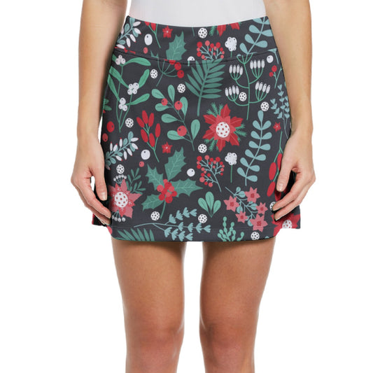 Dizzy Pickle Christmas Garden Women's 17" Performance Pickleball Skort with Inner Shorts