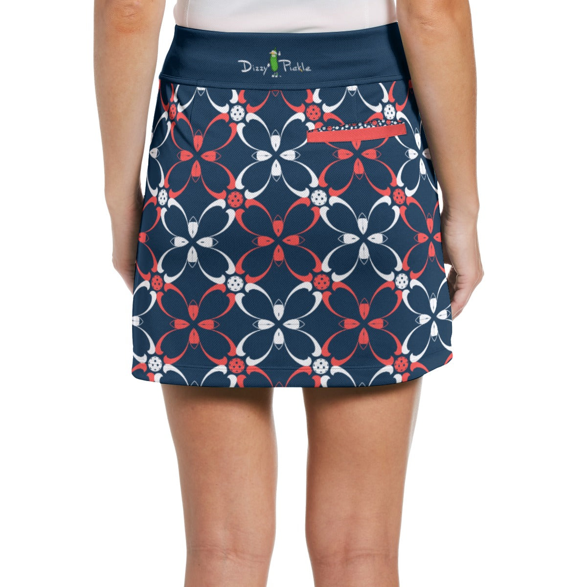 SMALL Dizzy Pickle Van - Petals - Navy Blue - 17" Performance Skort with Inner Shorts