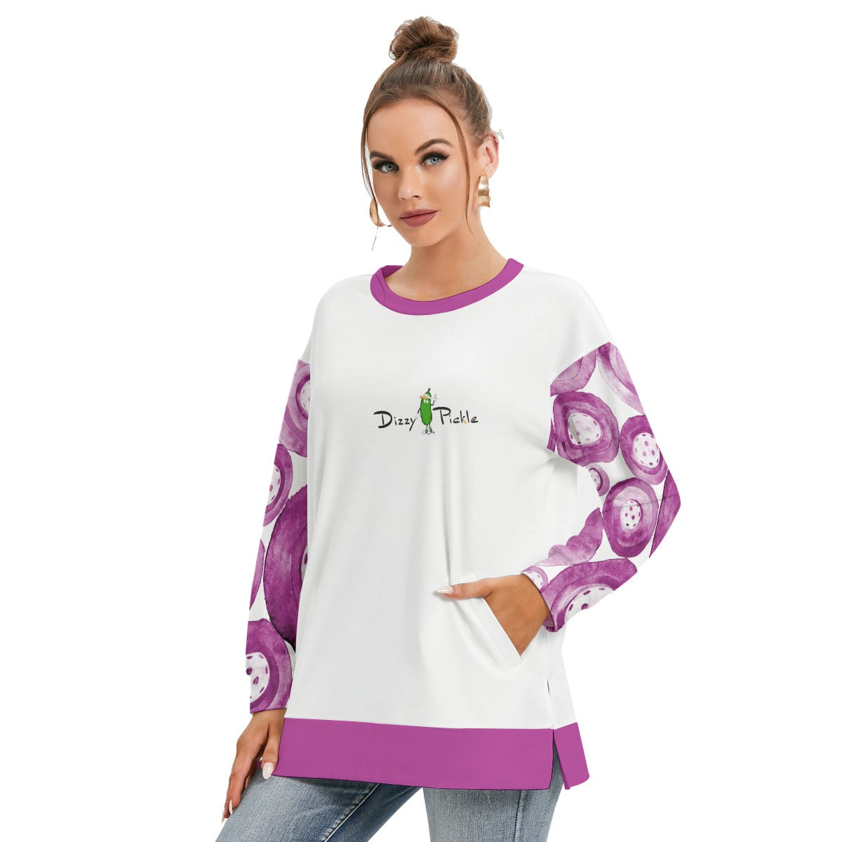 Dizzy Pickle Heidi MW Women's Pickleball Side Split O-Neck Sweatshirt