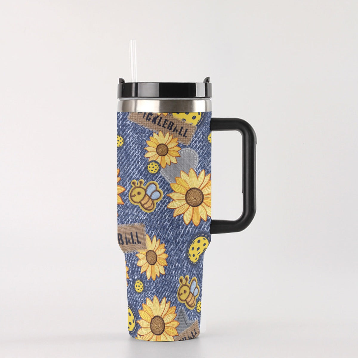 Dizzy Pickle Amy Sunflowers 40 oz. Mega Pickleball Insulated Tumbler with Handle