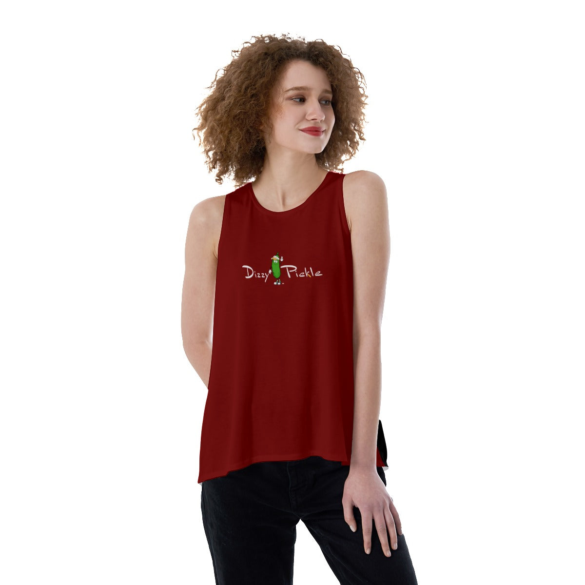 4X-LARGE DZY P Classic - Garnet/Black - Women's Pickleball Back Split Tank Top by Dizzy Pickle