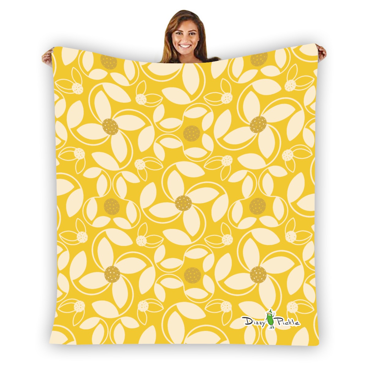 Dizzy Pickle Beth Gold Pickleball Courtside Flannel Blanket