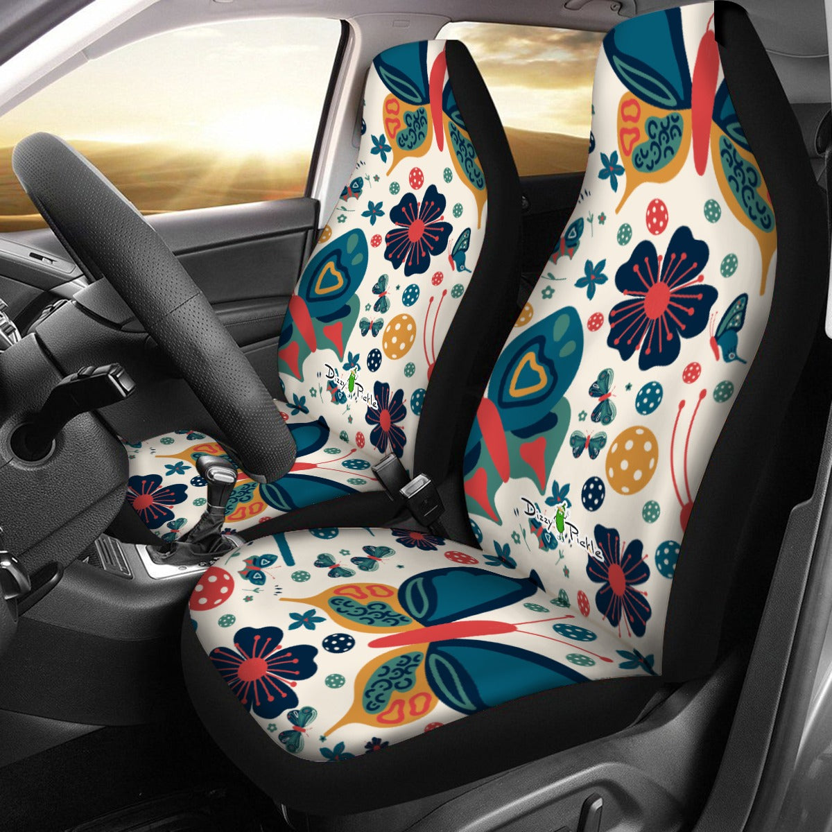 Dizzy Pickle Penny Butterflies B Universal Car Seat Cover (Includes a pair of seat covers.)