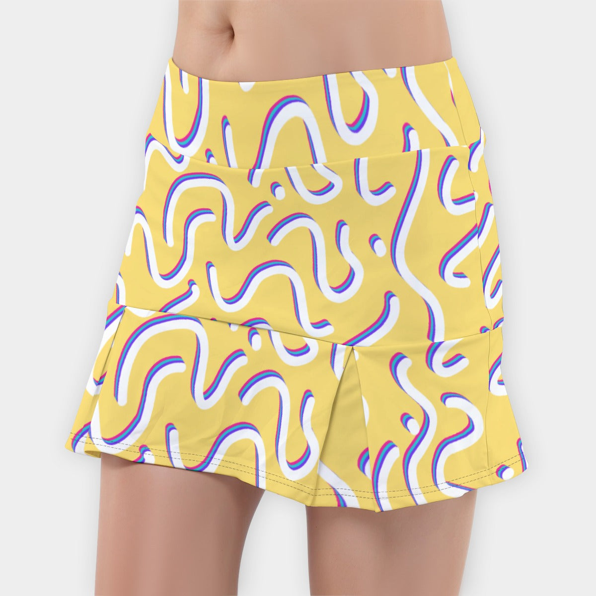 Dizzy Pickle It's Your Birthday Confetti Yellow Women's 15" Classic Pickleball Skort with Shorts