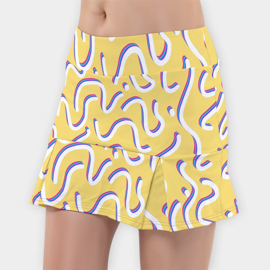 Dizzy Pickle It's Your Birthday Confetti Yellow Women's 15" Classic Pickleball Skort with Shorts