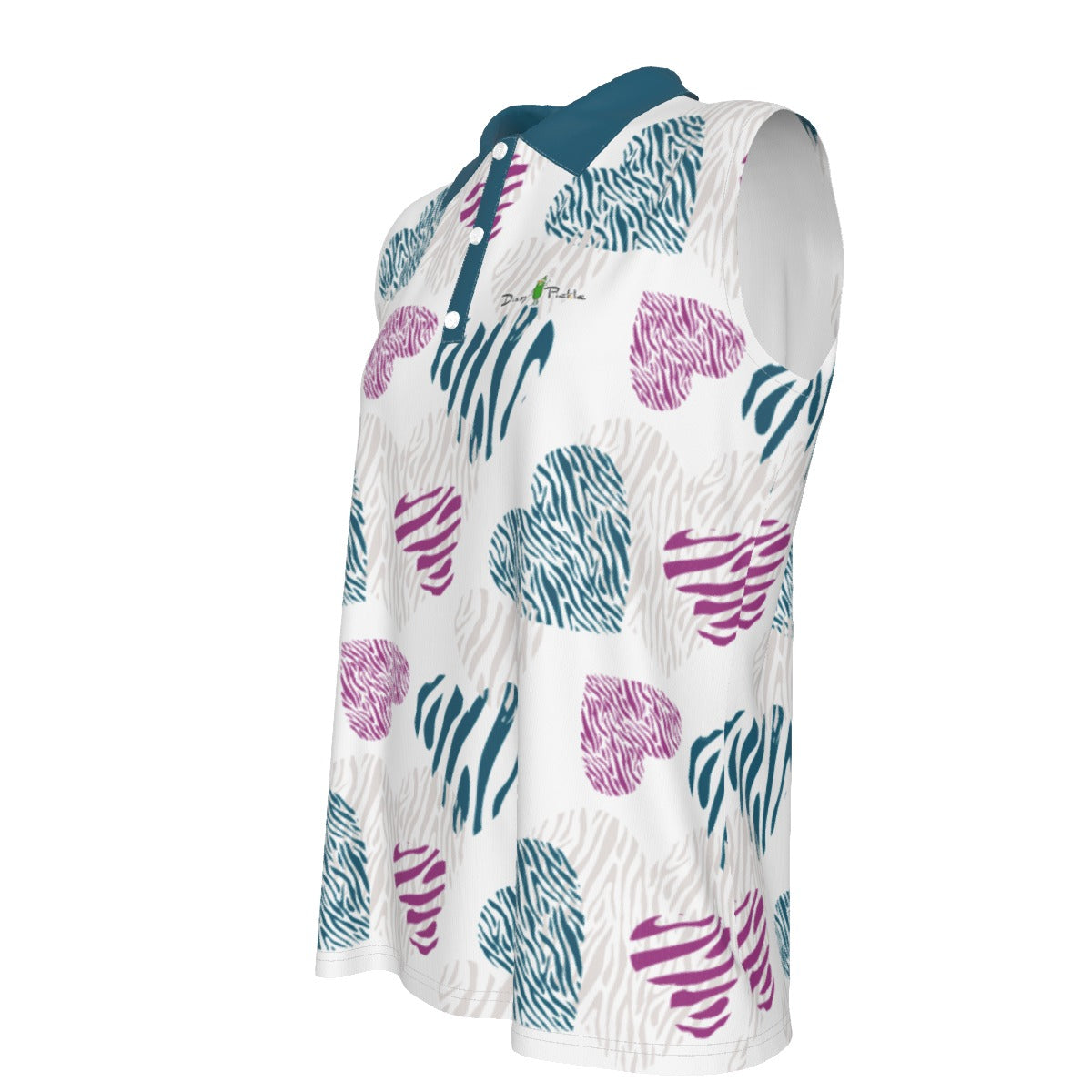 Dizzy Pickle Shelley Deep White Women's Pickleball Sleeveless Polo Shirt