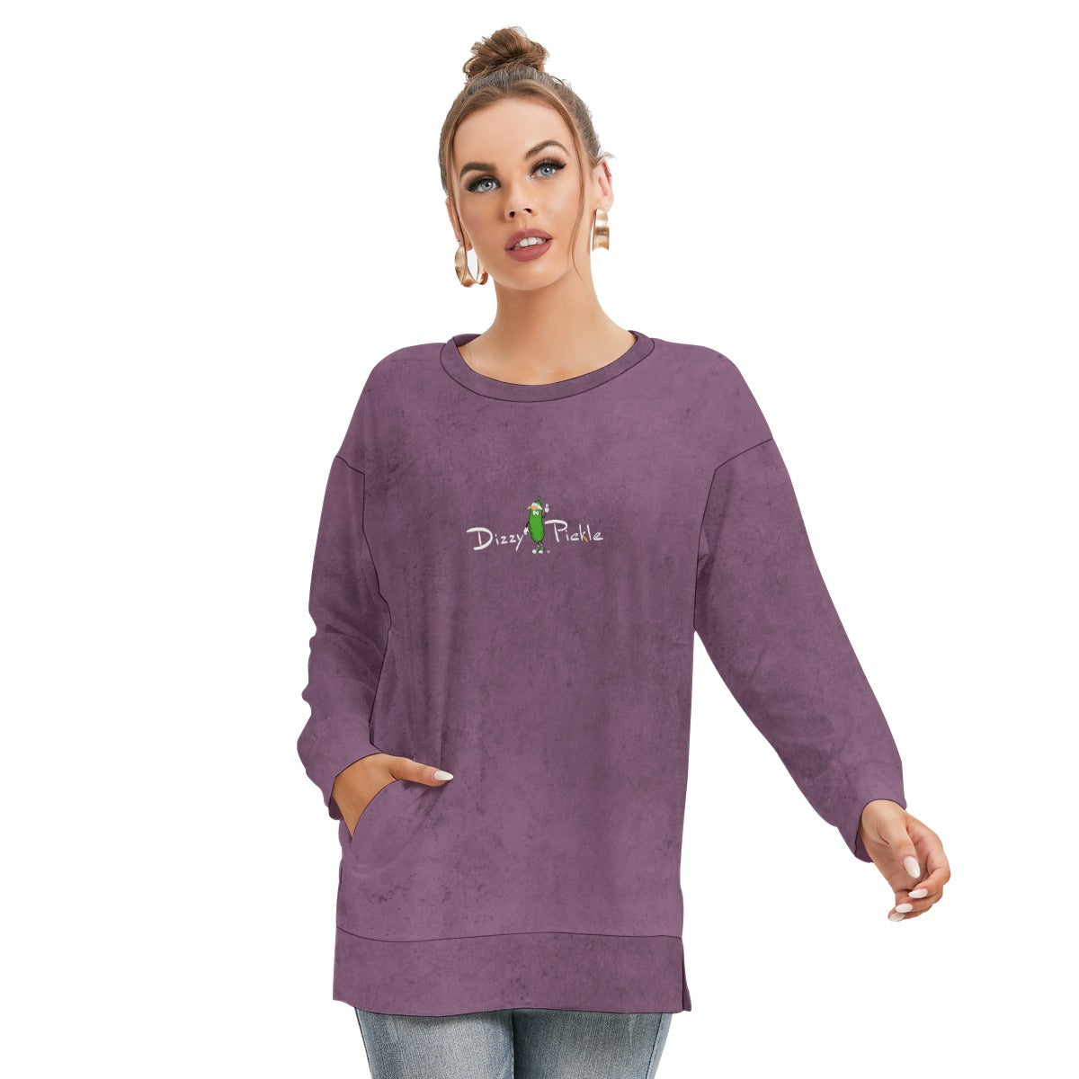 Dizzy Pickle Peggy Women's Pickleball Side Split O-Neck Sweatshirt