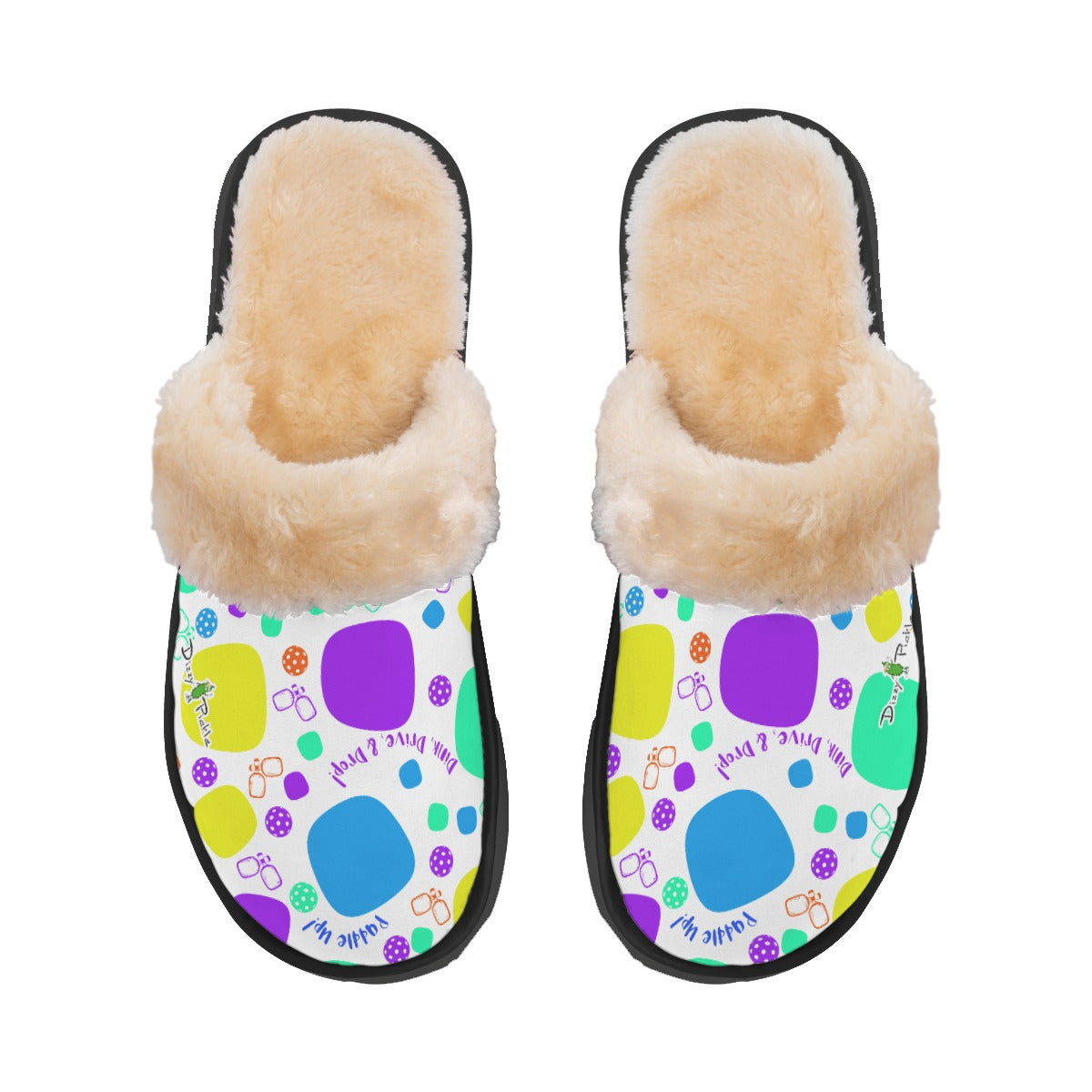 Dizzy Pickle Sharon Paddle Up! Women's Pickleball Plush Slippers