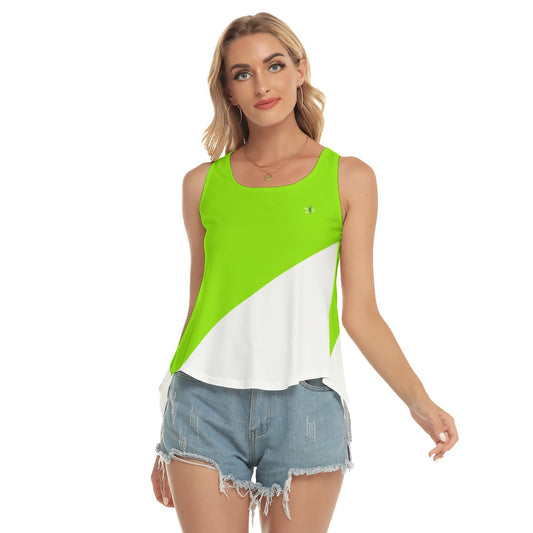 LARGE DZY P Classic - Diagonal Pickleball Tank by Dizzy Pickle - Lime Green