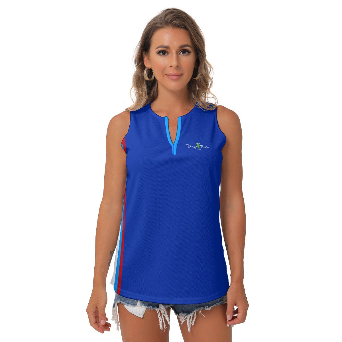 Dizzy Pickle USA Let Freedom Ring Women's Pickleball Sleeveless V-Neck Top