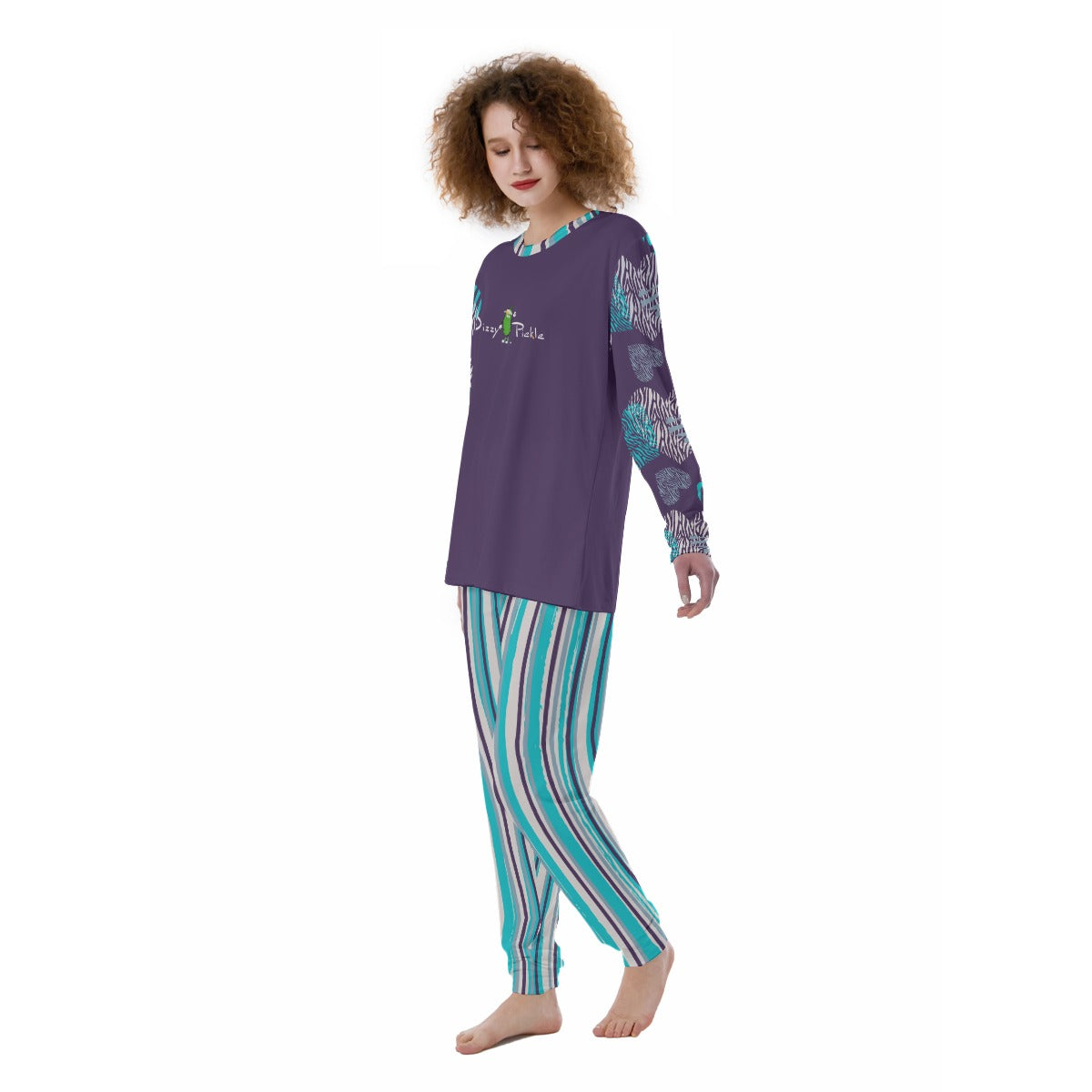 Dizzy Pickle Shelley Turquoise Women's Pickleball Long Sleeves and Long Pants Pajamas Set