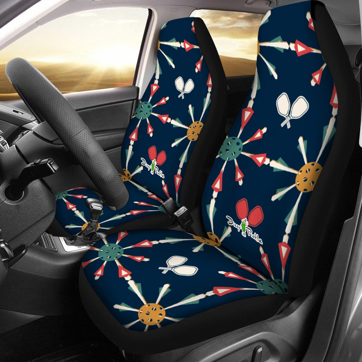 Dizzy Pickle Penny Paddles and Balls B Universal Car Seat Cover (Includes a pair of seat covers.)