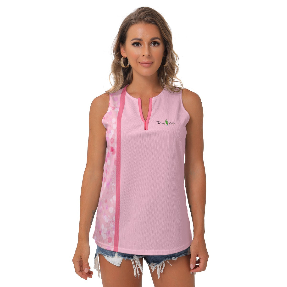 Dizzy Pickle Adleigh Bubbles Women's Pickleball Sleeveless V-Neck Top