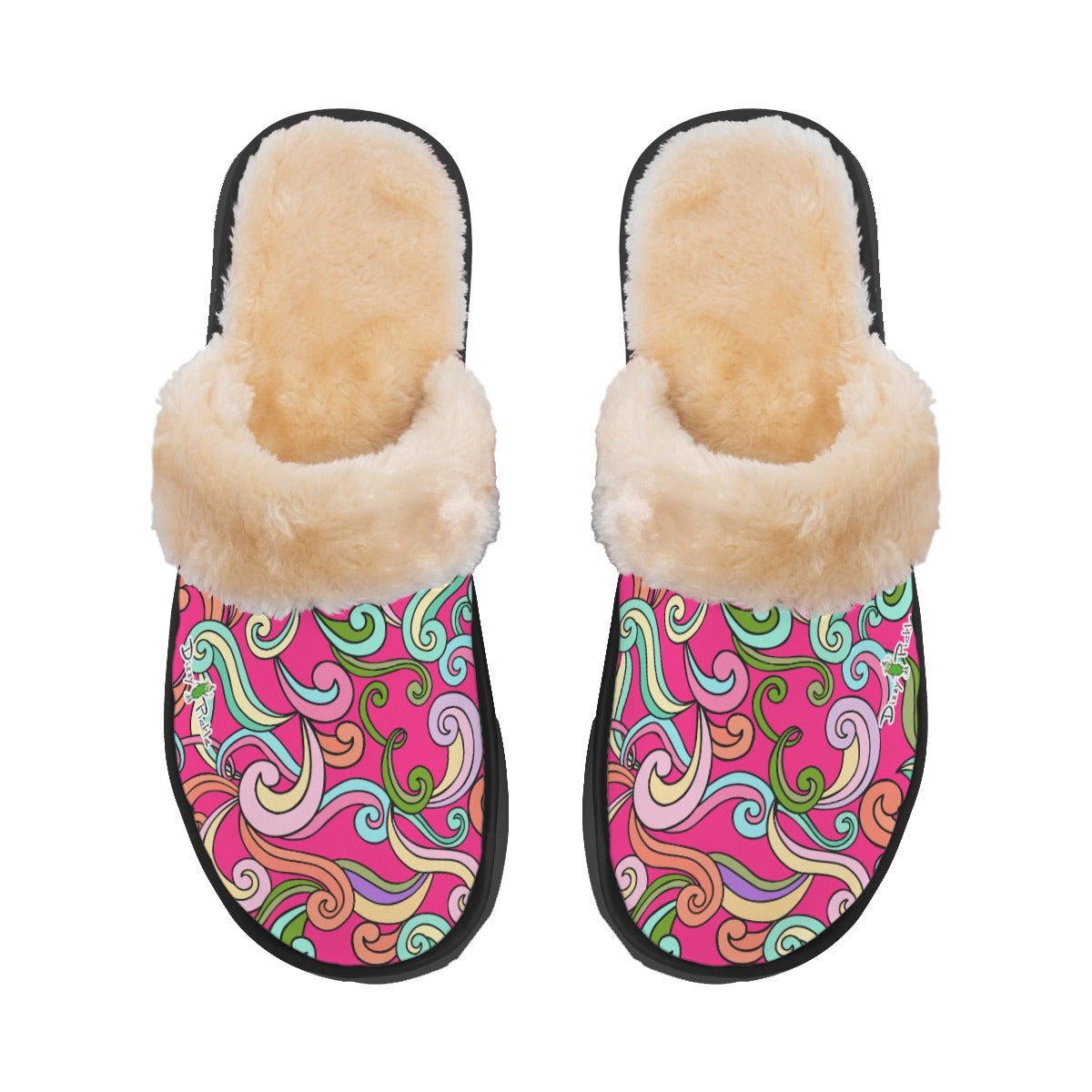 Dizzy Pickle Anna Pink Women's Pickleball Plush Slippers
