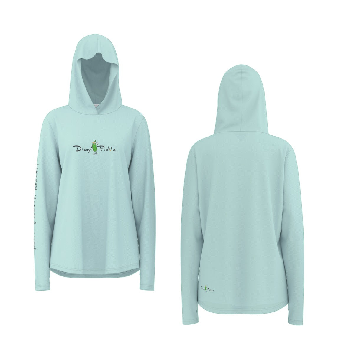 Dizzy Pickle Vickie Mint Women's Pickleball Sunscreen Sports Hoodie with Thumb Holes