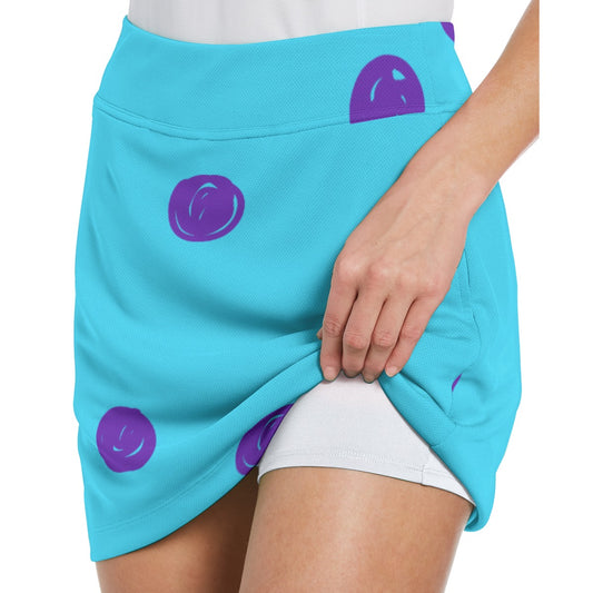 Dizzy Pickle Esther Polka Dots Teal Women's 17" Performance Pickleball Skort with Inner Shorts