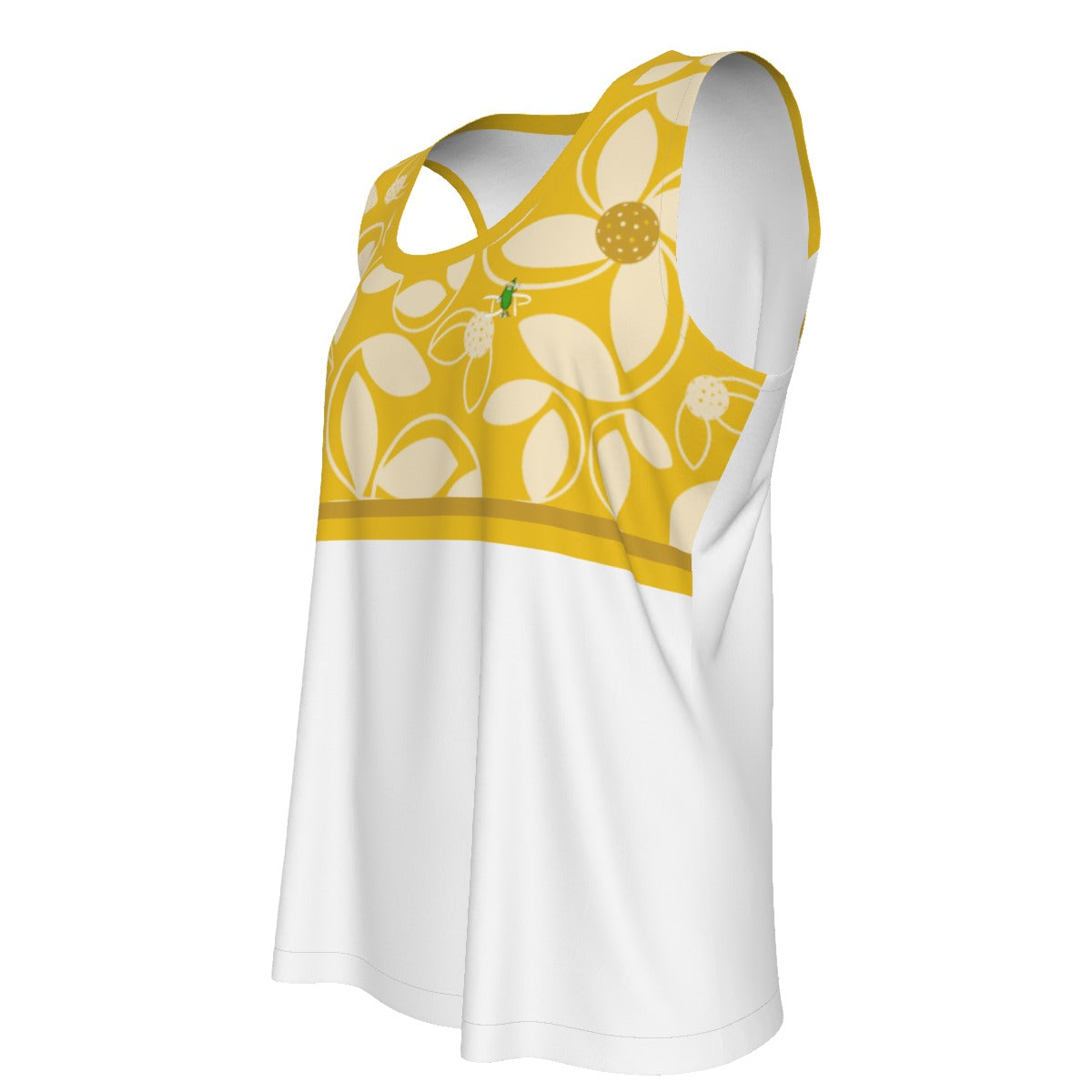 LARGE Dizzy Pickle Beth Women's Pickleball Sports Sleeveless Tank Top Gold White