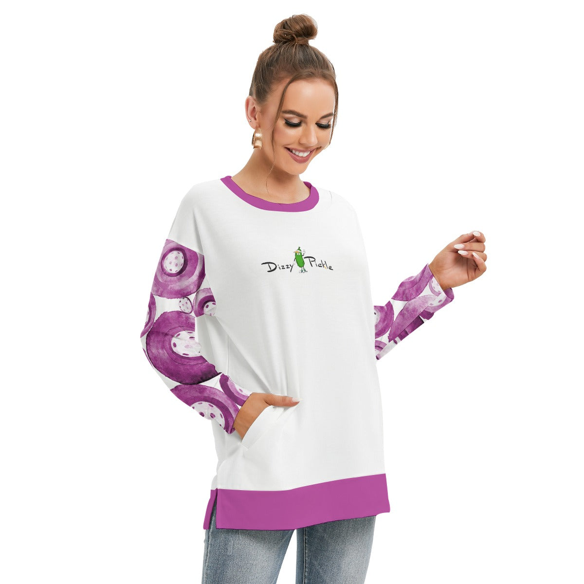 Dizzy Pickle Heidi MW Women's Pickleball Side Split O-Neck Sweatshirt