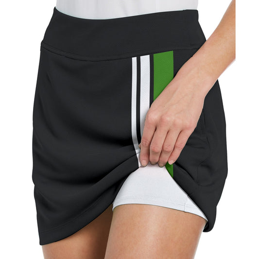 SMALL Dizzy Pickle Kati - Black - Stripes - 17" Performance Skort with Inner Shorts