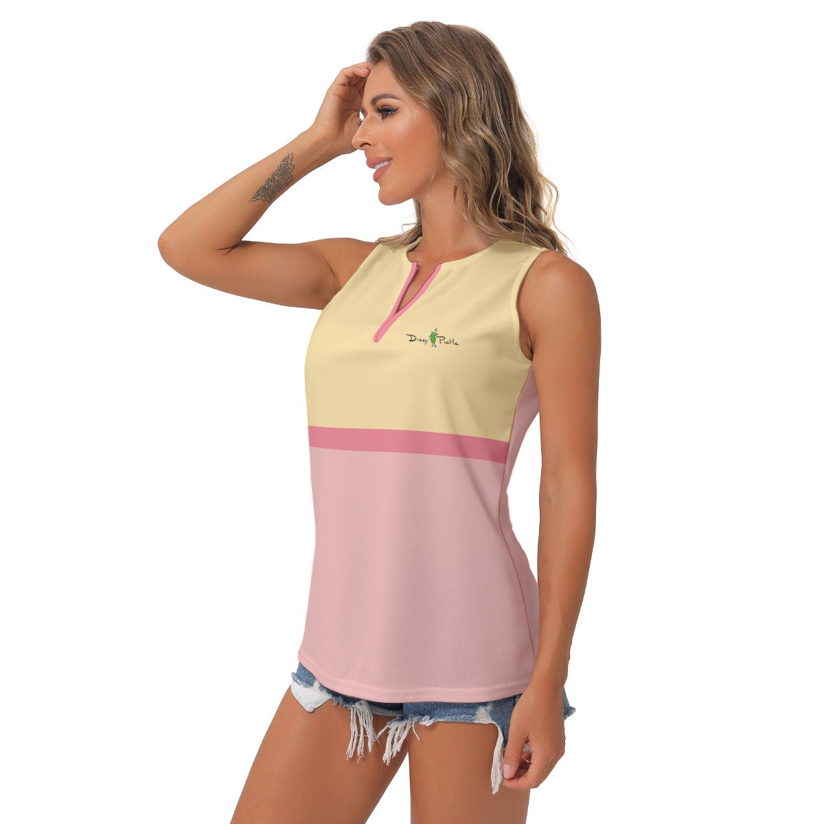 Dizzy Pickle Barbara Mimosa Women's Pickleball Sleeveless V-Neck Top