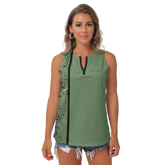 Dizzy Pickle Lynne Sage Green Women's Pickleball Sleeveless V-Neck Top