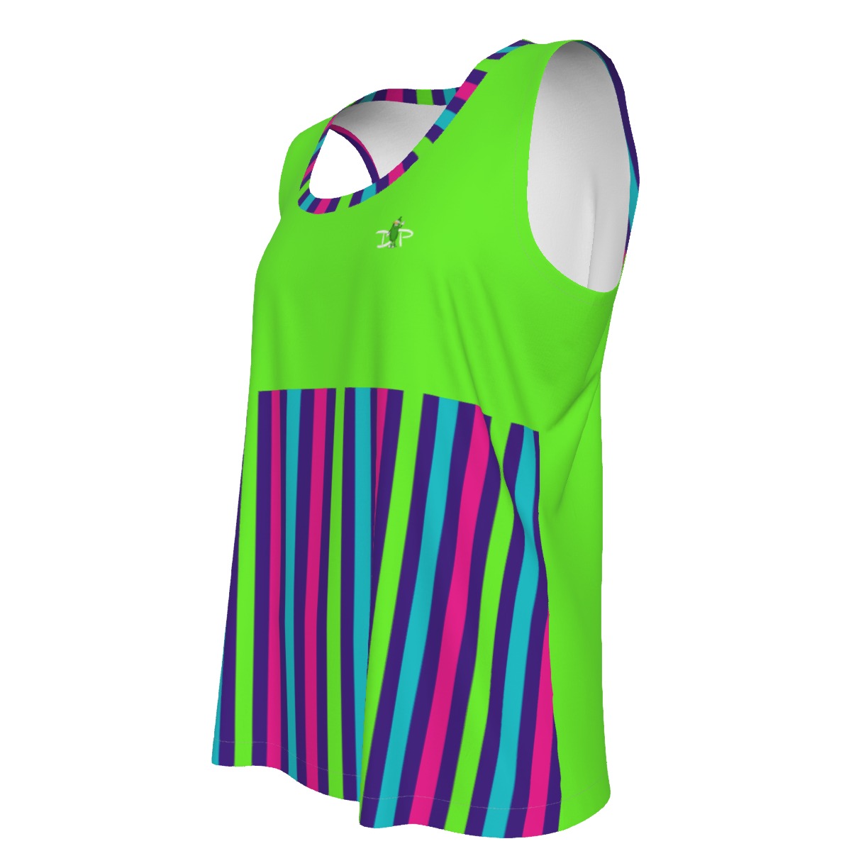 LARGE Dizzy Pickle Diana Stripes Green Women's Pickleball Sleeveless Sports Tank