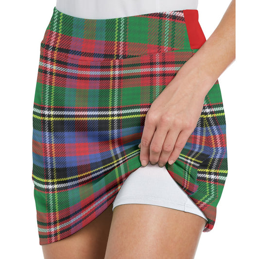 Dizzy Pickle Christmas Plaid Women's 17" Performance Pickleball Skort with Inner Shorts