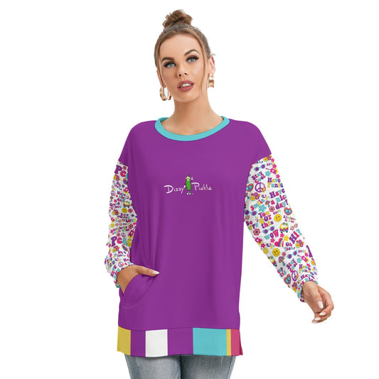 Dizzy Pickle Jenny Women's Pickleball Side Split O-Neck Sweatshirt