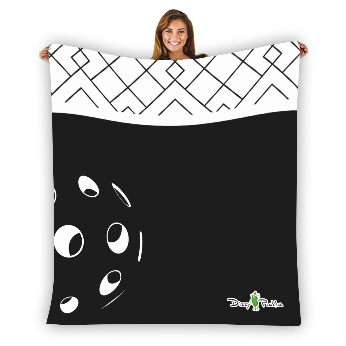 Dizzy Pickle Lisa BW Pickleball Courtside Flannel Blanket