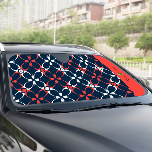 Dizzy Pickle Van Petals Blue Pickleball Windshield Sunshade