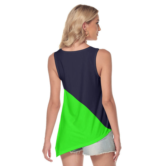 X-LARGE Lisa - Navy Blue - Ball - Diagonal Hem Tank by Dizzy Pickle