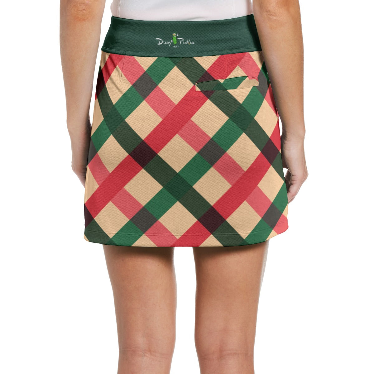 Dizzy Pickle Christmas Criss-Cross Women's 17" Performance Pickleball Skort with Inner Shorts