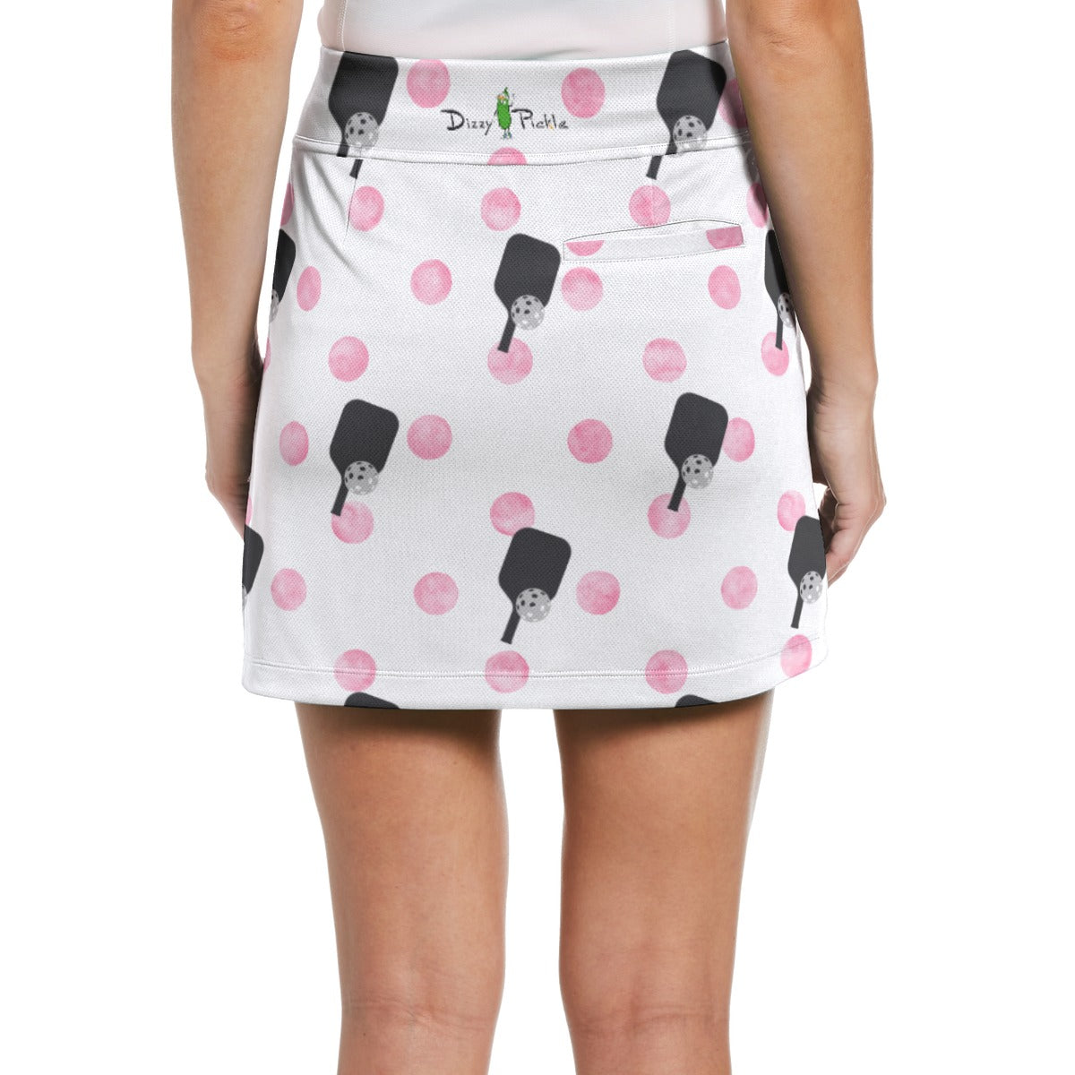 Dizzy Pickle Page Paddles & Polka Dots Women's 17" Performance Pickleball Skort and Inner Shorts
