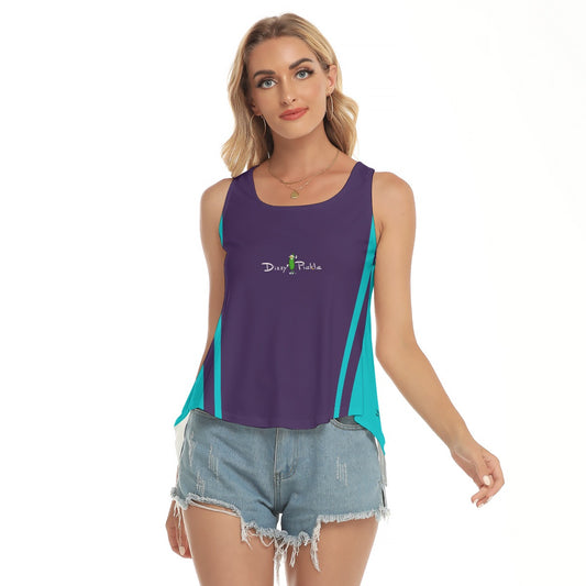 Dizzy Pickle Shelly Deep Purple Teal Women's Pickleball Open-Backed Tank Top