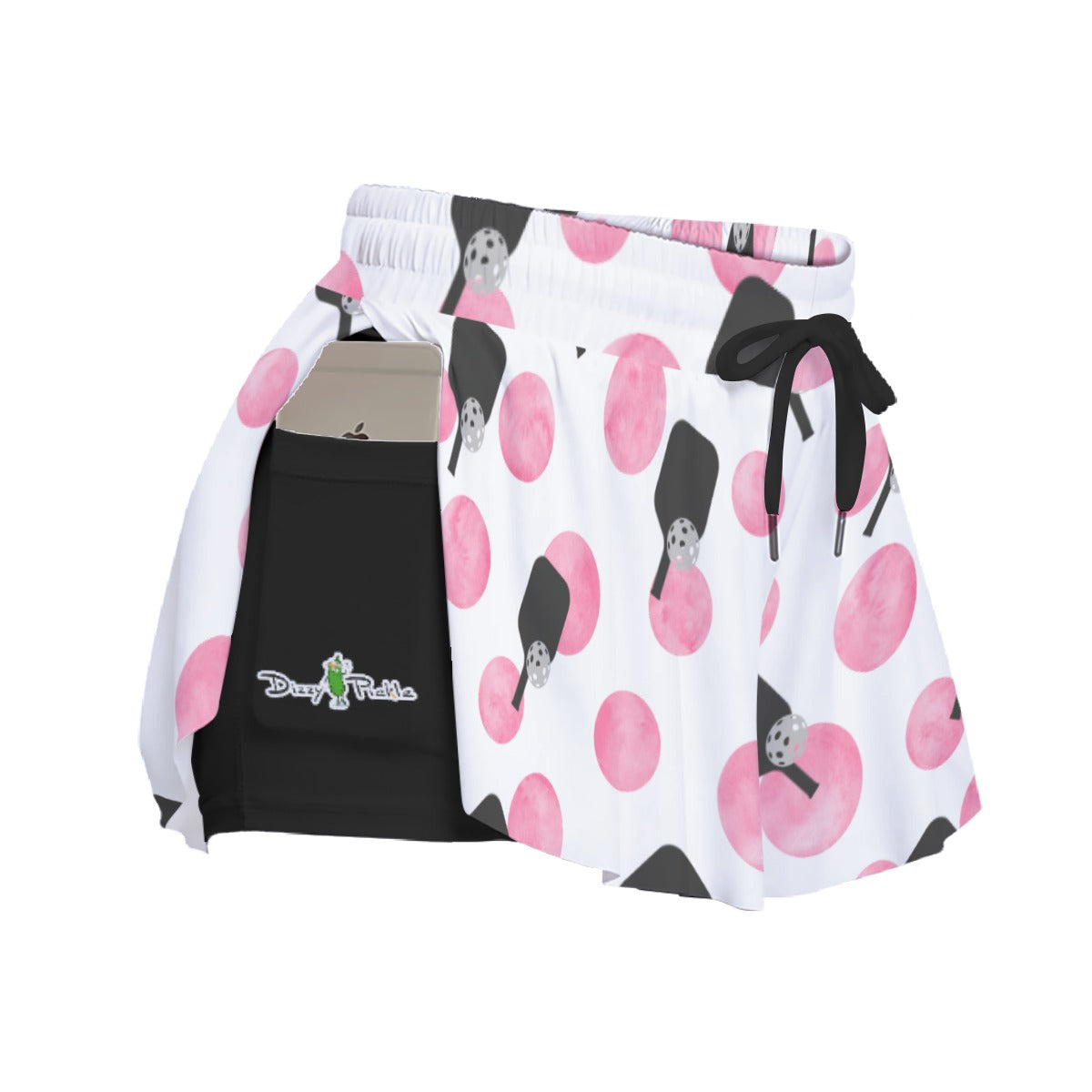 Dizzy Pickle Page Paddles_Polka Dots White Women's Pickleball Sport Culottes with Pockets